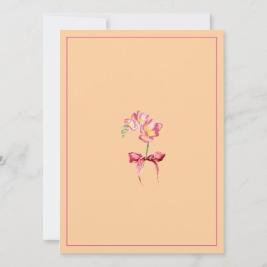 Hete Kleur Roze Freesia Bloemen Kaart (Achterkant)