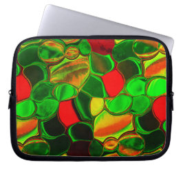 Hete kleuren, afgeronde cirkels en vormen laptop sleeve