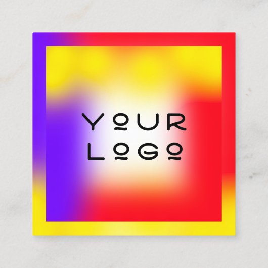 Hete Kleuren Vierkant Modern Minimaal Logo Consult Afsprakenkaartje (Achterkant)