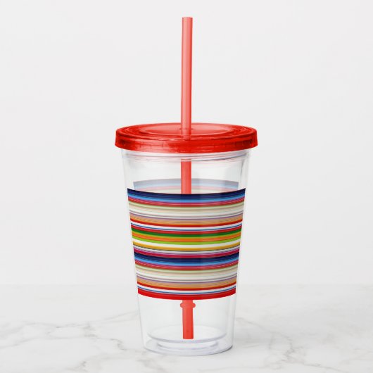 Hete kleurrijke strepen acryl drinkbeker (Voorkant)