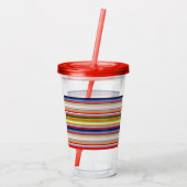 Hete kleurrijke strepen acryl drinkbeker (Achterkant)