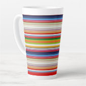 Hete kleurrijke strepen latte mok (Linkerhoek)