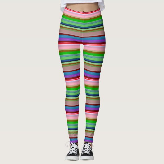 Hete kleurrijke strepen leggings (Voorkant)