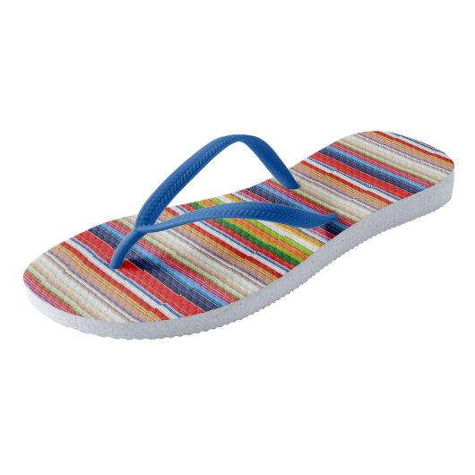 Hete kleurrijke strepen teenslippers (Schuin)