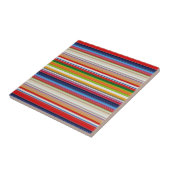Hete kleurrijke strepen tegeltje (Zijkant)