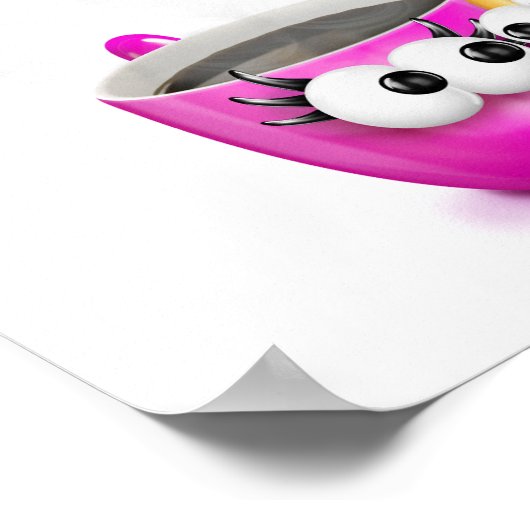 Hete koffie en een donut Poster (Hoek)