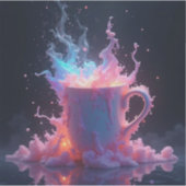 Hete koffie-eruptie in pastel sticker (Voorkant)