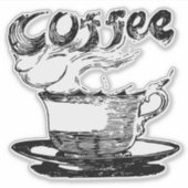 Hete koffie handgetekende clipart sticker (Voorkant)