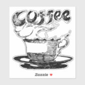 Hete koffie handgetekende clipart sticker (Vel)