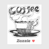 Hete koffie handgetekende clipart sticker (Vel)