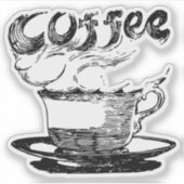 Hete koffie handgetekende clipart sticker (Voorkant)