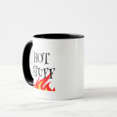 hete koffiemok met rode vuur vlammen mok (Voorkant links)