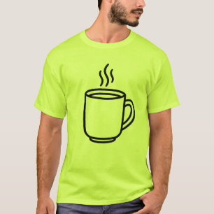 hete koffiemok minimalistische lijnkunst koffielie t-shirt