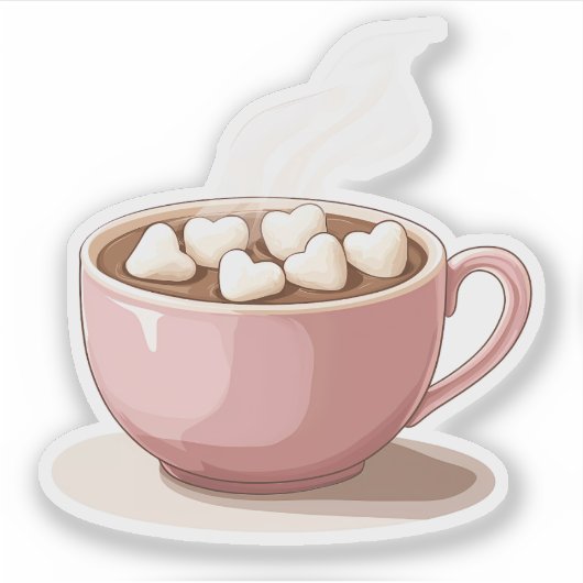 Hete kop Valentijnsdag cacao Sticker (Voorkant)