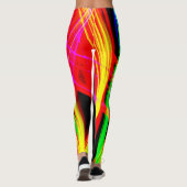 Hete Leggings Zwart en Kleurrijk Rood Sinaasappel (Achterkant)