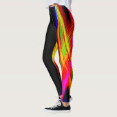 Hete Leggings Zwart en Kleurrijk Rood Sinaasappel (Links)