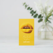 Hete lippen | Cool Yellow Make-up Visitekaartje (Staand voorkant)