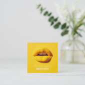 Hete lippen | Cool Yellow Make-up Visitekaartje (Staand voorkant)