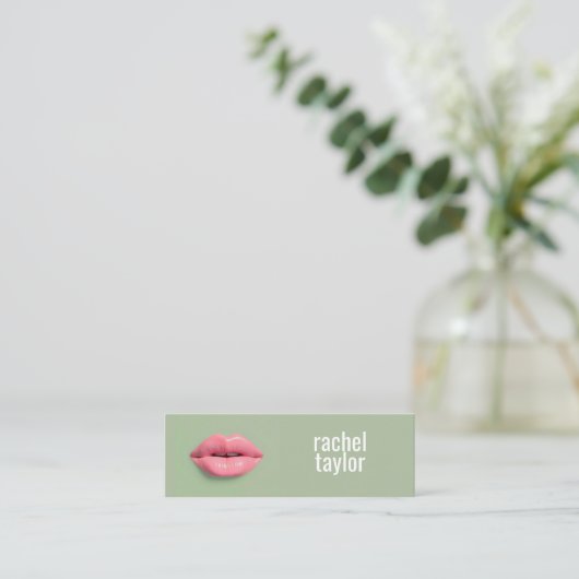 Hete lippen | Mint make-up Visitekaartje (Staand voorkant)