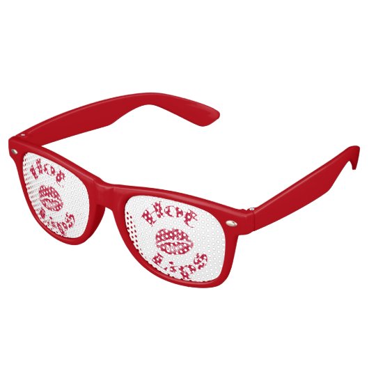 hete lippen, rode lippen retro zonnebril (Gekanteld)