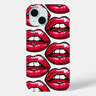 hete lippen telefoonhoesje iPhone 15 case