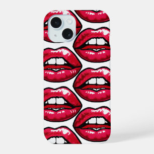 hete lippen telefoonhoesje iPhone 15 case