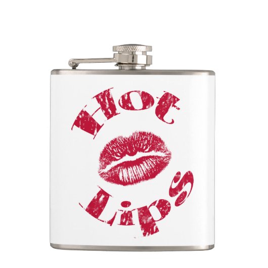 Hete lips, rode lips heupfles (Voorkant)