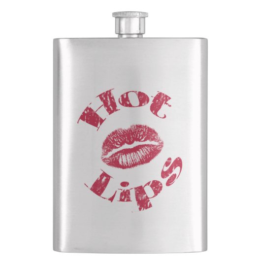 Hete lips, rode lips heupfles (Voorkant)