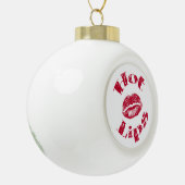 Hete lips, rode lips keramische bal ornament (Links)