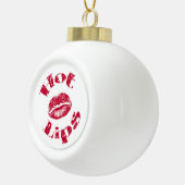 Hete lips, rode lips keramische bal ornament (Rechts)