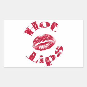 Hete lips, rode lips rechthoekige sticker