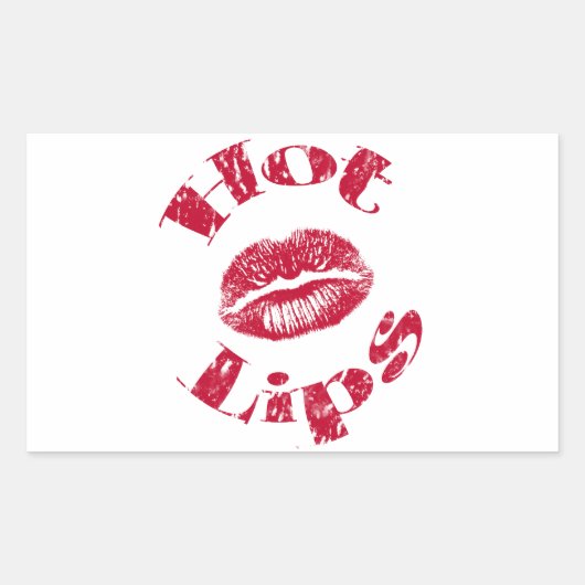 Hete lips, rode lips rechthoekige sticker (Voorkant)