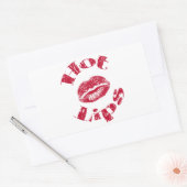 Hete lips, rode lips rechthoekige sticker (Envelop)