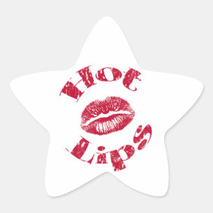 Hete lips, rode lips ster sticker