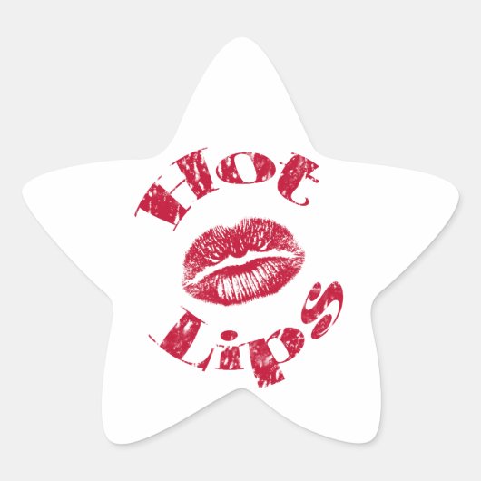 Hete lips, rode lips ster sticker (Voorkant)