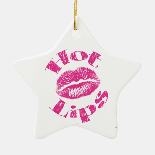 Hete lips! Roze lips Keramisch Ornament (Voorkant)