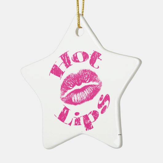 Hete lips! Roze lips Keramisch Ornament (Links)