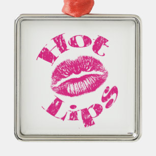 Hete lips! Roze lips Metalen Ornament