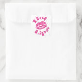 Hete lips! Roze lips Vierkante Sticker (Tas)