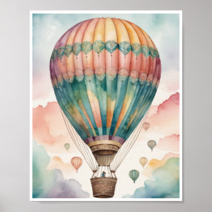 Hete lucht ballon patronen levendige kleuren Wall  Poster