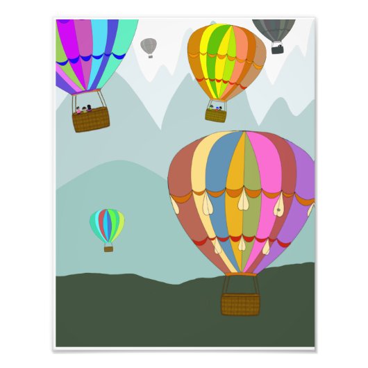 Hete lucht ballon schilderen foto afdruk (Voorkant)