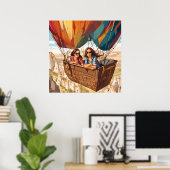 Hete lucht ballonvaart in Cappadocia, Turkije Afdr Poster (Thuiskantoor)