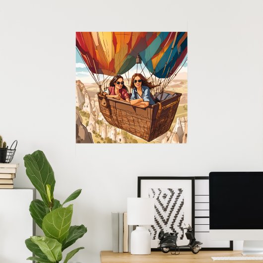 Hete lucht ballonvaart in Cappadocia, Turkije Afdr Poster (Thuiskantoor)