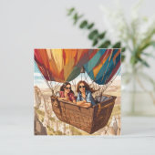 Hete lucht ballonvaart in Cappadocia, Turkije Feestdagenkaart (Staand voorkant)