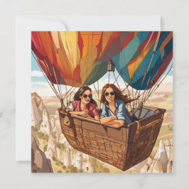 Hete lucht ballonvaart in Cappadocia, Turkije Feestdagenkaart