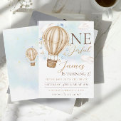 Hete lucht bruine ballonnen blauwe vlaggen wolken  ronde sticker