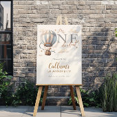 Hete luchtballon 1e verjaardag Poster