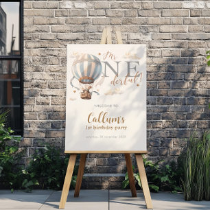 Hete luchtballon 1e verjaardag Poster