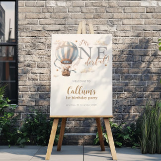 Hete luchtballon 1e verjaardag Poster