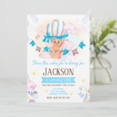 Hete Luchtballon 1e Verjaardag Uitnodiging (Staand voorkant)